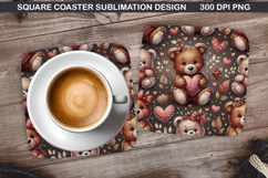 Valentine Coaster Sublimation, Valentine Coaster PNG Design Product Image 1