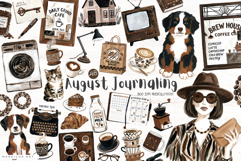 August Coffee Journaling Clipart Product Image 1