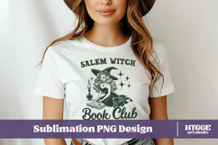 Salem Witch Book Club Vintage Funny Sarcastic Halloween PNG Product Image 2