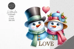 Christmas clipart, Snowman clipart, Christmas sublimation Product Image 1