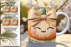 Luxurious 11oz Png Mug Wrap Template , Cute Pumpkin Product Image 1