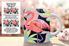 Charming 15oz Mug Wrap Png Design , Flamingo Product Image 1