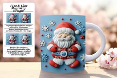 Holiday 3D Santa Claus Mug Wrap for Sublimation 11oz 15oz Product Image 1