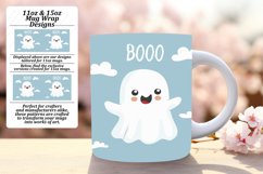 Adorable Halloween Ghost Mug Wrap Sublimation Product Image 1