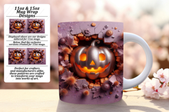 Happy 15oz Mug Wrap Png Template , 3D Pumpkin Product Image 1