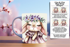 ELEGANT 11oz Mug Wrap PNG Design , Cute Bunny Product Image 1