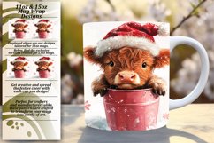 Sublime 11oz Mug Wrap Png Template , Christmas Product Image 1