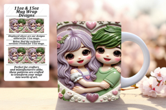 BEAUTIFUL 15oz Mug Wrap PNG , 3D Characters Product Image 1