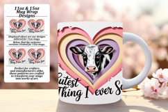 Gorgeous 15oz Mug Wrap Png Design , Cute Cow Product Image 1