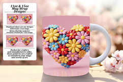 Joyful 11oz Mug Wrap Png Artwork , Flowers Heart Product Image 1