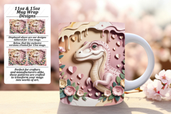 Radiant 15oz Mug Wrap Png Template , Cute Dino Product Image 1
