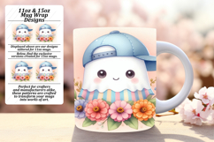 Artful 11oz Mug Wrap Png Template , Cute Ghost Product Image 1