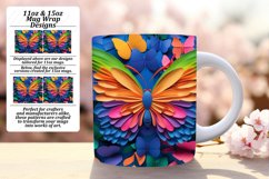 Dynamic 3D Butterfly Mug Wrap: Spring Edition Product Image 1