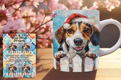 Holiday Peeking Dog Design Winter Mug Wrap Sublimation 11oz Product Image 1