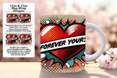 Trendy 11oz Mug Wrap Png Artwork , 3D Heart Product Image 1