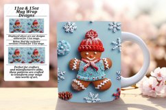 3D Gingerbread Man Wrap | Holiday Mug Sublimation Design Product Image 1
