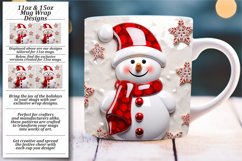 Radiant Glitter Charm: 3D Snowman Christmas Mug Wrap Product Image 1