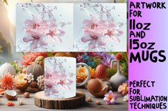 Petal Paradise: Floral Water Design Mug Wrap 11oz Product Image 1