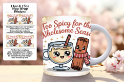 Bold 11oz Mug Wrap Png Artwork , Kawaii Food Product Image 1