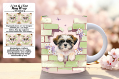 Playful 15oz Mug Wrap Png Artwork , Cute Dog Product Image 1