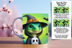 LUSH 15oz PNG Mug Wrap Template , Halloween Dino Product Image 1