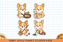 Corgi Daily Chores Printable Stickers. PNG. Product Image 1