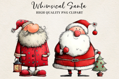Whimsical Santa Clipart | Cute Christmas Santa PNG Product Image 1