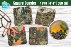 Plants PNG | Square Coaster Sublimation Product Image 1