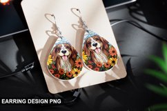 Stained Glass Dog flowers Earring Design Product Image 1