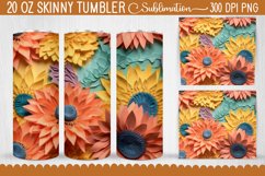 3d Sunflower Tumbler Wrap - Sunflower 3d Tumbler Sublimation Product Image 1