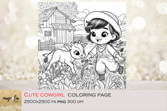 Farmgirl Coloring Pages for Kids: Summer Farm Life png Product Image 1