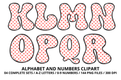 Polka Dots Alphabet Letters &amp; Numbers Clipart PNG 300DPI Product Image 3