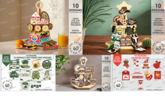 3D Tiered tray Mega bundle lasercut. Seasonal home decor SVG Product Image 5