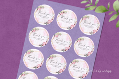 Floral Thank You Sticker Template for Canva Printable Round Product Image 7