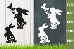 Spring Bunny SVG Design|Easter Laser cut, Cricut, Silhouette Product Image 3