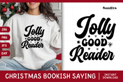 Christmas Bookish Quote SVG | Jolly Good Reader Product Image 1