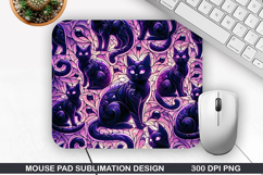 Halloween Cat Mouse Pad Sublimation, Halloween Mouse Pad PNG Product Image 1