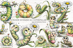 Summer Whimsical Caterpillar PNG Clipart Product Image 1