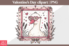 Valentines day clipart Preppy Valentine Goose Clipart Product Image 1