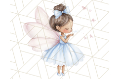Pastel Blue Fairy Garden Clipart, Enchanted Cottagecore Png Product Image 5