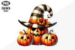 Halloween Pumpkins Sublimation - Clipart PNG Design Product Image 1