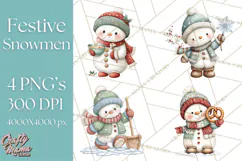 Christmas Snowman Clipart PNG Winter Holiday Characters Pnga Product Image 1