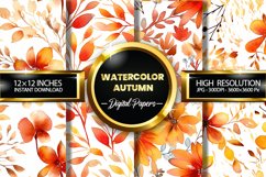 Watercolor Autumn Digital Papers - 04 Variations Product Image 1