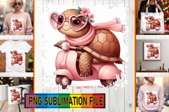 Cheerful TSHIRT Designs PNG, Turtle Product Image 1