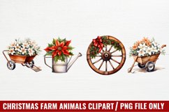 Watercolor Christmas Farm Clipart Product Image 1