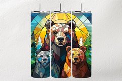 Bears Stained Glass Square Coaster - 04 Variations Product Image 2