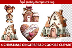 Christmas Gingerbread Cookies Clipart | Cute Holiday Cookie Product Image 1