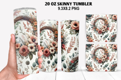 Flower Skinny Tumbler 20oz Wrap Design, Animal Tumbler Wrap Product Image 1