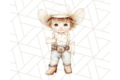 Cowboy Clipart PNG, Kid Western Country Graphic Product Image 5