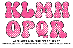 Polka Dots Alphabet Letters &amp; Numbers Clipart PNG 300DPI Product Image 3